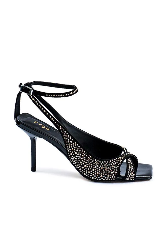 فايور Diamante Detail Square Toe Sandal BWR 080